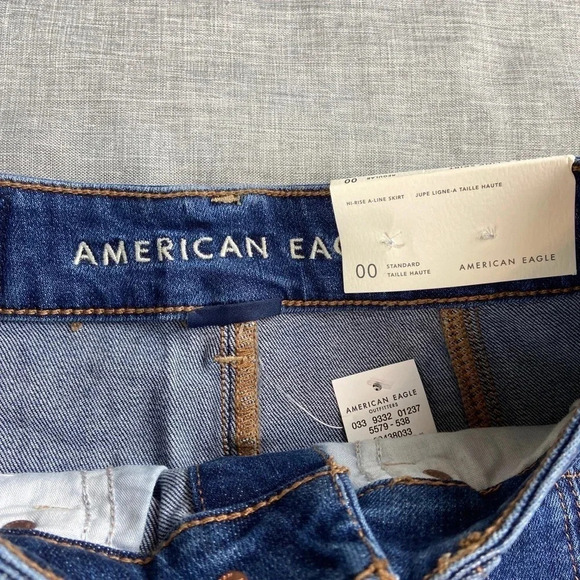 American Eagle Denim Button A-Line Skirt NWT - Picture 3 of 9